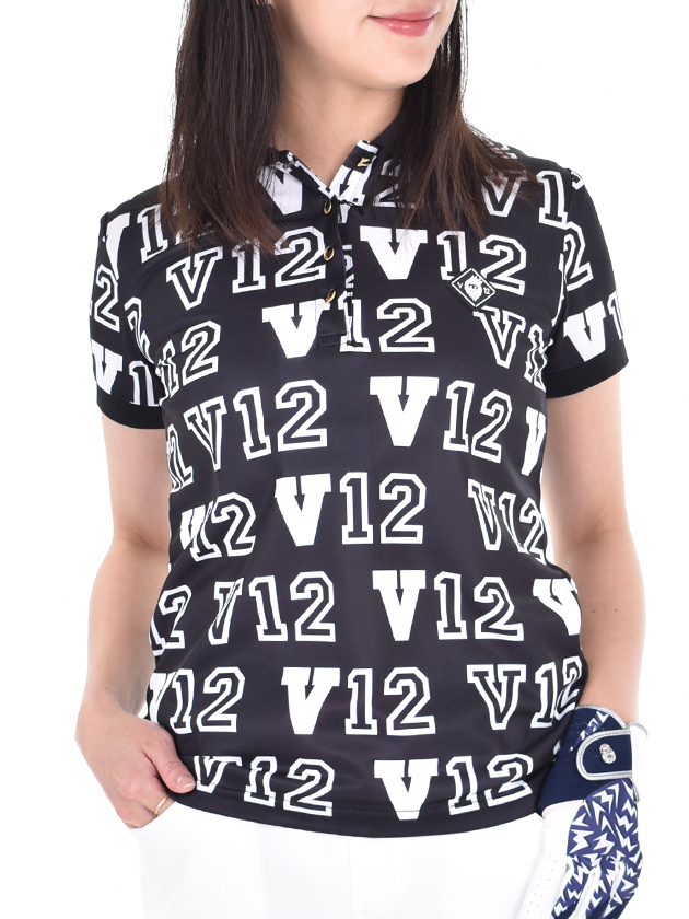 ヴィトゥエルヴ　ロゴグラフィック半袖ポロシャツ　V122110-CT01