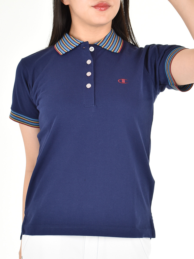 チャンピオンゴルフ 多色ライン半袖ポロシャツ CW-TG311（）の