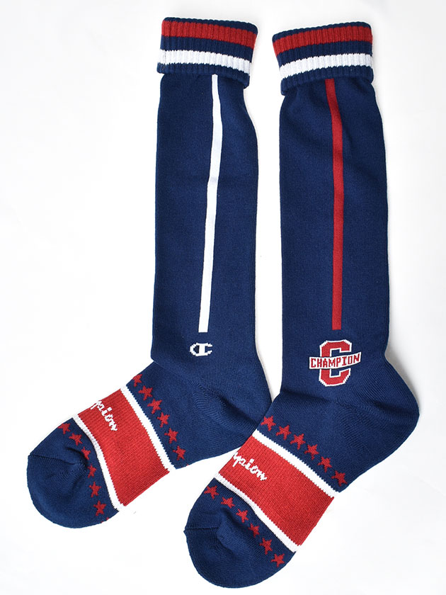 チャンピオンゴルフ 22年春夏新作 サイドラインハイソックス Cw Vg701s ネイビー レディースゴルフウェア通販 Vivid Golf ビビゴルフ