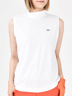 リーゴルフ　Leeロゴ刺繍ノースリーブモックネックTシャツ　LG9986