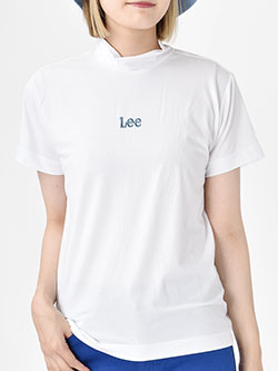 リーゴルフ　22年春夏新作　Leeロゴ刺繍 半袖モックネックTシャツ　LG9987