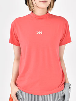 リーゴルフ　22年春夏新作　Leeロゴ刺繍 半袖モックネックTシャツ　LG9987