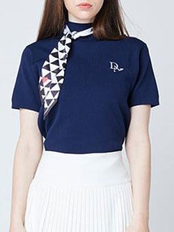 【ログインでSALE価格】ドゥアヴニール オリジナルスカーフ付モックネックシャツ　DAT-23SS02