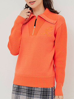 ジュン&ロペ　24年秋冬新作　ハーフジップ長袖ニットプルオーバー　ERM64250