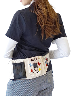 エムユースポーツ 25年春夏新作 ポップアートカラフルパッチワーク刺繍多機能ウエストポーチ 703R2032