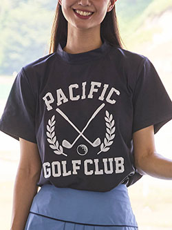 パシフィックゴルフクラブ　ゲッケイジュ半袖モックネック　PGL252CSS554OL