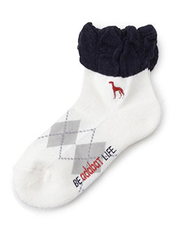 アダバット 25年秋冬新作 ショートフレンチアーガイルウォーム C86-04171