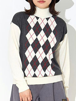 サンディ　25年秋冬新作　アーガイルニット　253-121-17