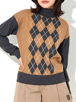 サンディ　25年秋冬新作　アーガイルニット　253-121-17