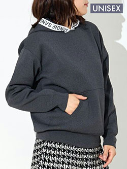 サンディ　25年秋冬新作　ポリエステルパーカーニット(ユニセックス)　253-121-21