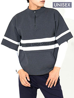 サンディ　25年秋冬新作　ハーフジップオーバーニット(ユニセックス)　253-121-20