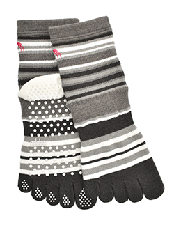 アダバット　25年秋冬新作　5本指ボーダーソックス　C86-04170