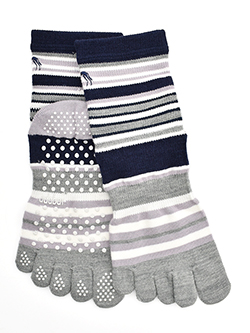 アダバット　25年秋冬新作　5本指ボーダーソックス　C86-04170