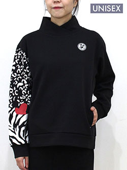 サバンアーニ　25年秋冬新作　右袖アニマル柄パーカー　257201