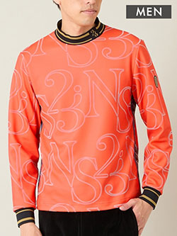 ニッサゴルフ　25年秋冬新作　フロッキープリント長袖モックネック(メンズ)　23125503