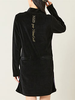 ニッサゴルフ　25年秋冬新作　ヘビーベロアハーフジップワンピース【レディース】　23015551