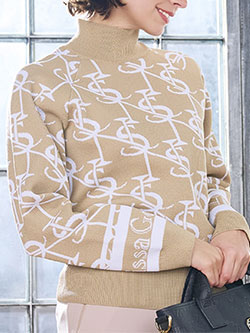 ニッサゴルフ　25年秋冬新作　モノグラム柄ニットセーター　23135552