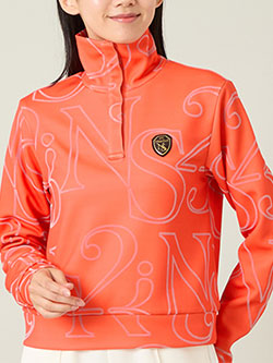 ニッサゴルフ　25年秋冬新作　フロッキープリントハイネックカットソー【レディース】　23125553