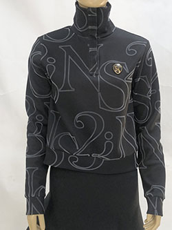 ニッサゴルフ　25年秋冬新作　フロッキープリントハイネックカットソー【レディース】　23125553