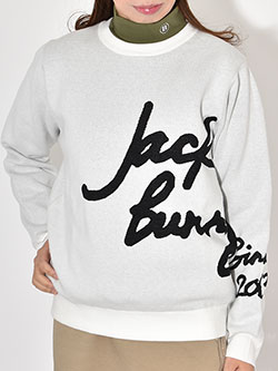 ジャックバニー　25年秋冬新作　HOTFEEL　防風裏地付きクルーニット　263-6170026