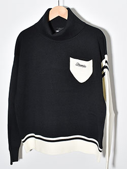 ピン　25年秋冬新作　オフタートルバイカラーニット　5275001