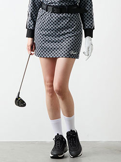 バンデル　25年秋冬新作　総柄切り替えラインスカート　BGS-W5AASSK