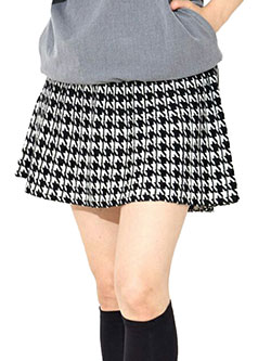 サンディ　25年秋冬新作　千鳥ニットスカート　253-122-14