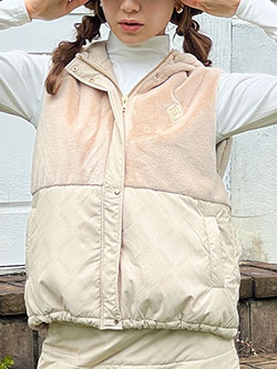 モナデルソル　25年秋冬新作　中綿ファーベスト　M0076