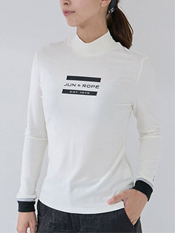 ジュン&ロペ　25年秋冬新作　フロントロゴ長袖モックプルオーバー　ERM35060