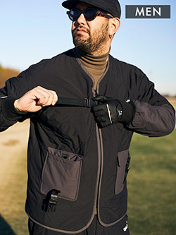 キャプテンズヘルムゴルフ　25FW　中綿ノーカラージャケット(メンズ)　CHG25-AW-J06