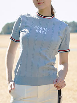 アダバット　26年春夏新作　【ADABAT NAVY】半袖モックニット　119-15261