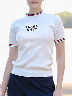 アダバット　26年春夏新作　【ADABAT NAVY】半袖モックニット　119-15261