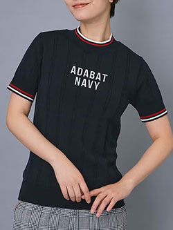 アダバット　26年春夏新作　【ADABAT NAVY】半袖モックニット　119-15261