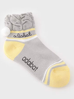 アダバット　26年春夏新作　ボーダーフレンチショートソックス　C86-05272