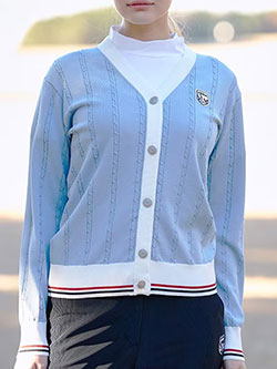 アダバット　26年春夏新作　【N】ケーブルニットUVカーディガン　119-15240