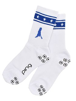 ピン　26年春夏新作　Mr.PINGラインミドルソックス　6226186110