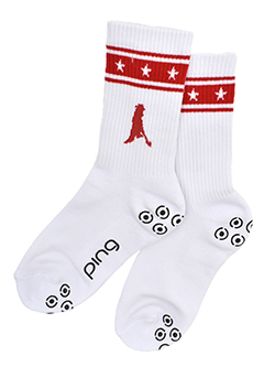 ピン　26年春夏新作　Mr.PINGラインミドルソックス　6226186110