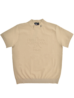 ピン　26年春夏新作　Mr.PINGエンボスハイネック半袖ニット　6226175202