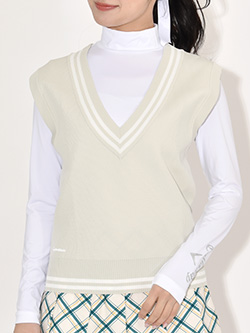 テーラーメイドゴルフ　26年春夏新作　Vネックラインドセーターベスト　TL793