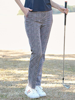 アダバット　26年春夏新作　【N】クールチェックテーパードパンツ　119-65243