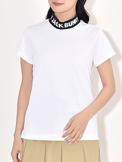 ジャックバニー　26年春夏新作　ロゴジャガード　半袖モックネック　263-6167230