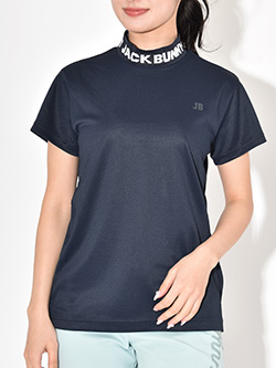 ジャックバニー　26年春夏新作　ロゴジャガード　半袖モックネック　263-6167230