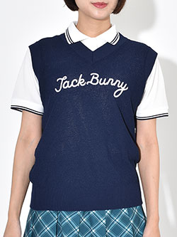 ジャックバニー　26年春夏新作　カノコPE　Vネックニットベスト　263-6173244