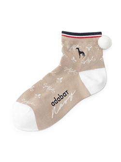 アダバット　26年春夏新作　【ADABAT NAVY】ポンポンショートソックス　C86-05372