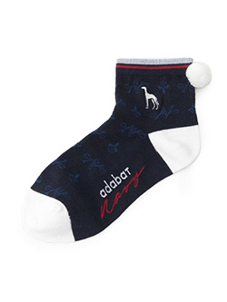 アダバット　26年春夏新作　【ADABAT NAVY】ポンポンショートソックス　C86-05372