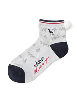 アダバット　26年春夏新作　【ADABAT NAVY】ポンポンショートソックス　C86-05372