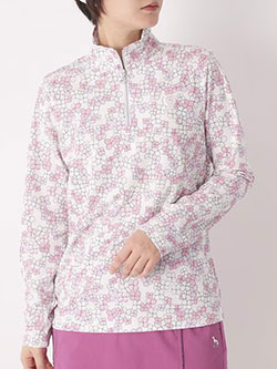 アダバット　26年春夏新作　UVクローバープリントハーフジッププルオーバー　119-15311