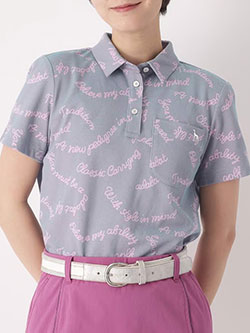 アダバット　26年春夏新作　シャンブレープリント半袖ポロシャツ　119-15320