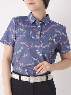 アダバット　26年春夏新作　シャンブレープリント半袖ポロシャツ　119-15320