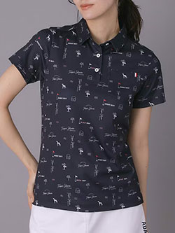 アダバット　26年春夏新作　サマープリント半袖ポロシャツ　119-15364